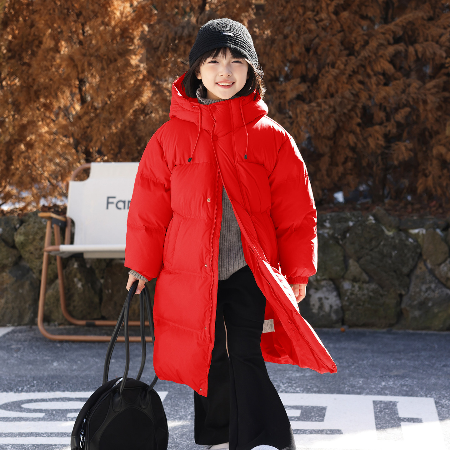 康衣儿童装羽绒服中长款2025冬季新款女童羽绒服男童中大童亲子装