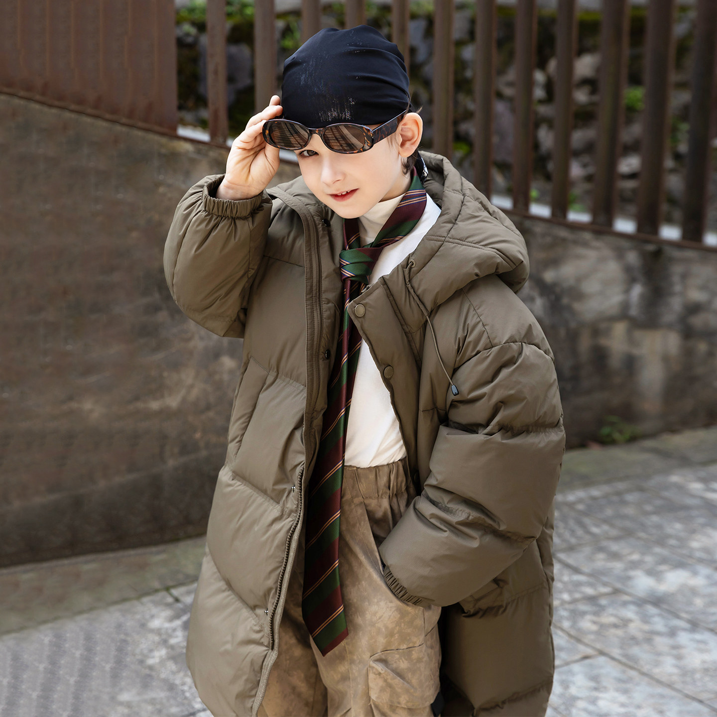 康衣儿童装羽绒服中长款2025冬季新款女童羽绒服男童中大童亲子装