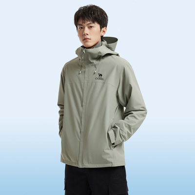骆驼男装冲锋衣户外旅游登山服轻量化防风防水夹克薄外套徒步情侣