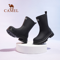 (Good Things Experience Special Enjoy) Camel Outdoor Leisure Rain Boots Womens Shoes Midbarrel Waterproof Non-slip Covered Water Hiking Camping