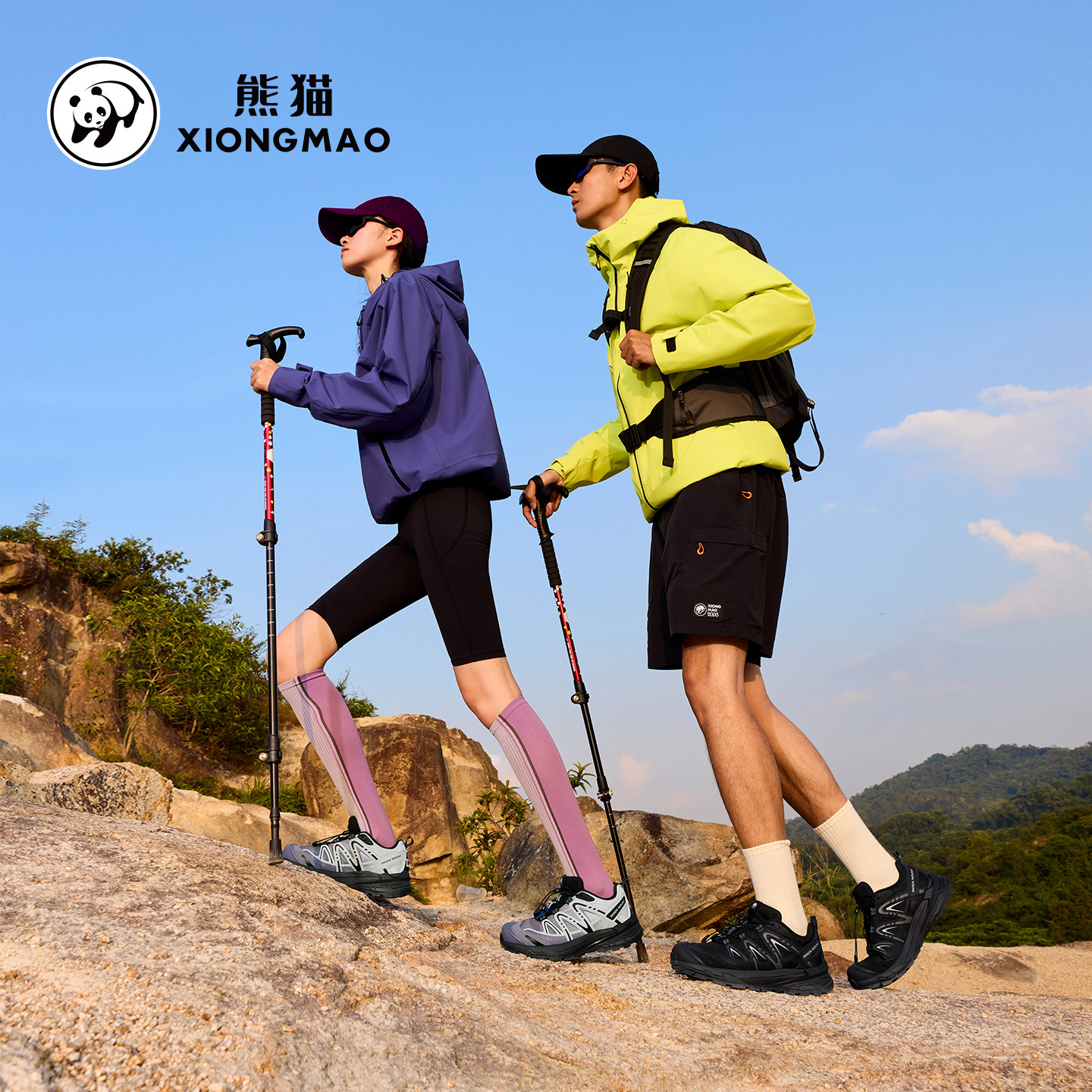 骆驼熊猫登山鞋男户外专业徒步鞋女新款全地形防滑耐磨轻便运动鞋