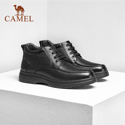 骆驼秋冬季加绒保暖皮鞋