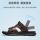 Camel Men's Shoes 2024 Summer New Genuine Leather Sandals for Men's Business Sandals and Slippers Two Wears of Anti slip Beach Shoes Dad's Shoes