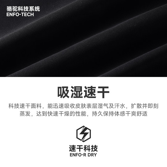 骆驼运动套装女2025夏季新款速干短袖休闲短款上衣T恤短裤两件套