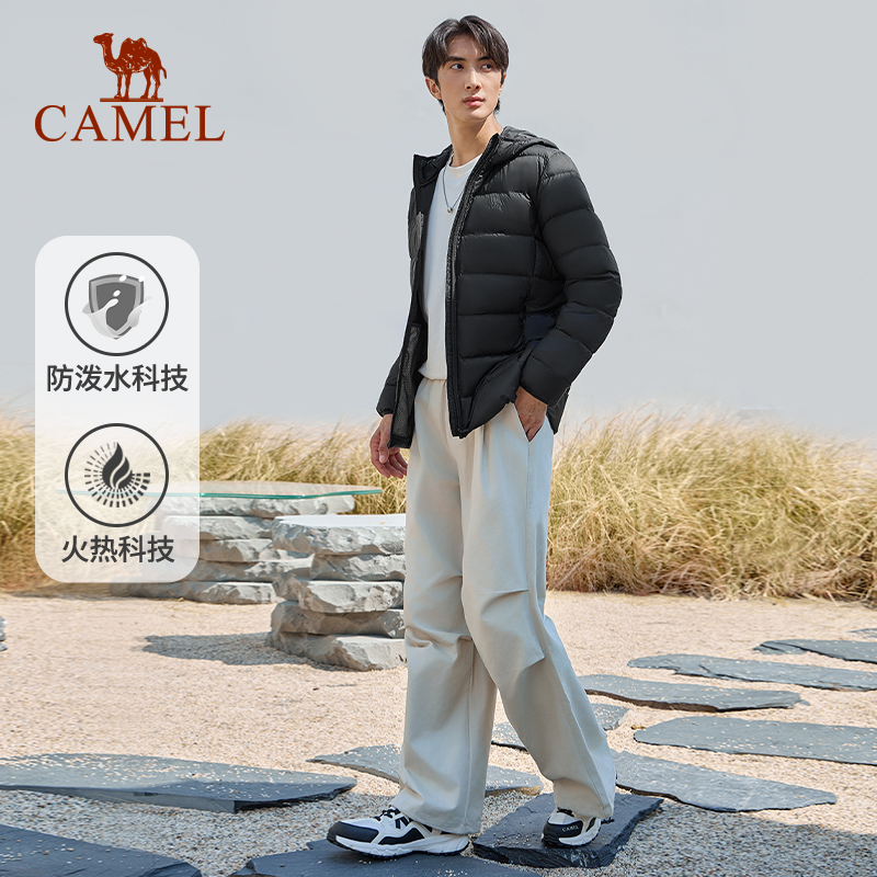 骆驼轻薄排骨羽绒服女秋冬季情侣薄款立领短款修身保暖夹克外套男