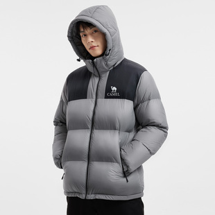 骆驼小太阳男加厚短款羽绒服黑色