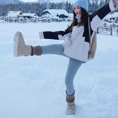 Camel/骆驼加绒厚底雪地靴