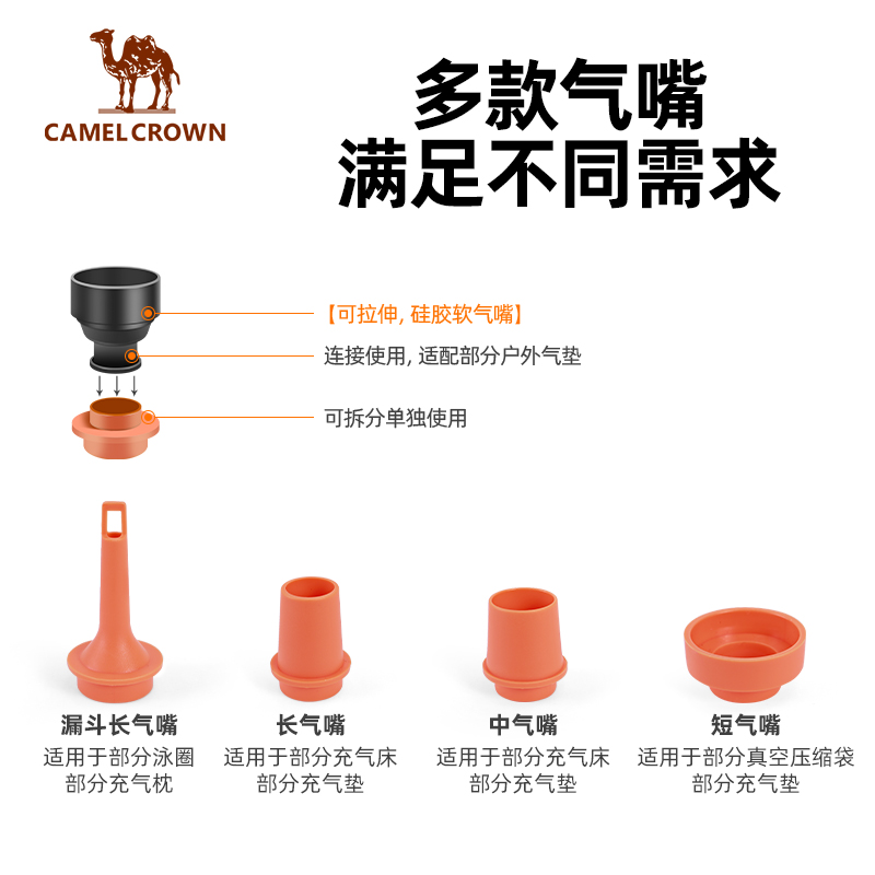 骆驼电动充气泵户外露营家用充气床垫沙发抽气泵小型电泵自动打气 - 图2