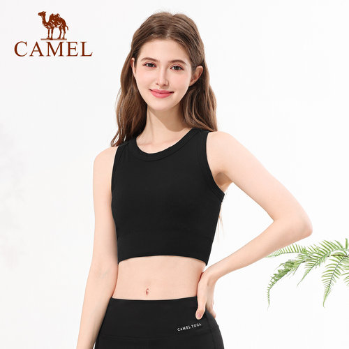 骆驼女装运动背心女2025夏季新款显瘦百搭防晒亲肤透气休闲背心女 - 图1