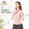 Camel Yoga Short Sleeve Shirt Women's Quick Drying Breathable Stand Collar