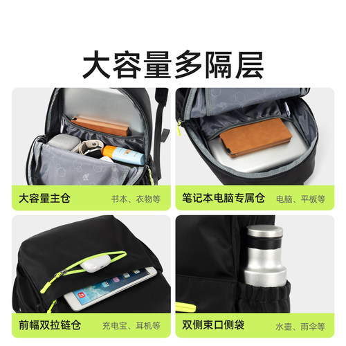 骆驼书包大容量大学生双肩包女生初中高中生背包男生通勤电脑包 - 图1