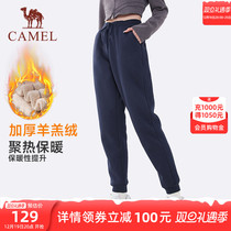 Camel Lamb Suede Warm Sports Pants Woman 2023 Autumn Winter New Pants Garnard Casual Loose Loose Sports Acropolis Pants Men