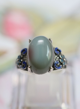 盐源玛瑙七彩925银手镯吊坠项链