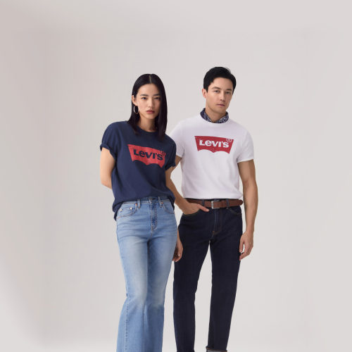 Levi's李维斯情侣男女美式宽松印花时尚LOGO纯棉圆领上衣短袖T恤 - 图1
