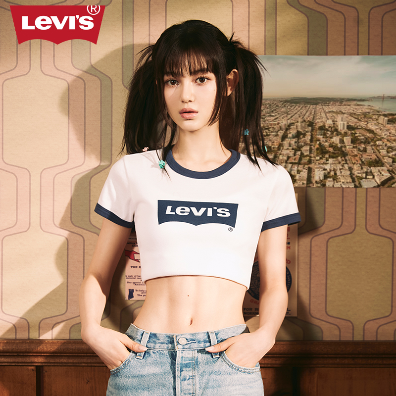 【NEW JEANS同款】Levi's李维斯春季新款女士短款短袖A35-0004 - 图0