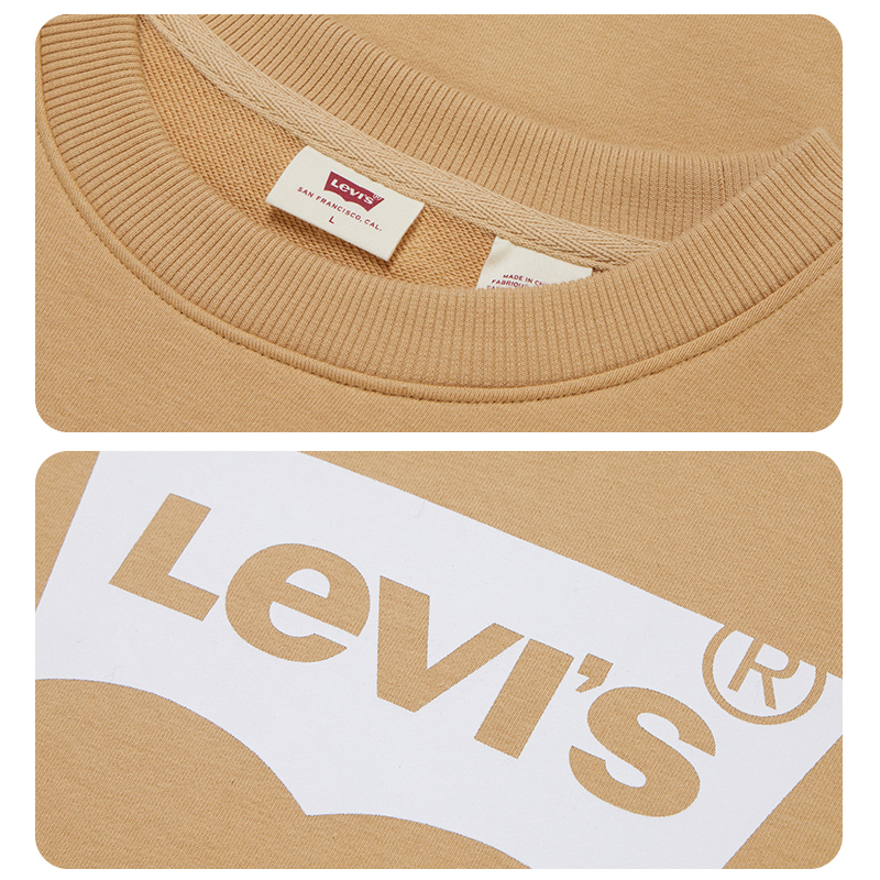 【商场同款】Levi's李维斯春季新品男士圆领卫衣多色内搭上衣-图2