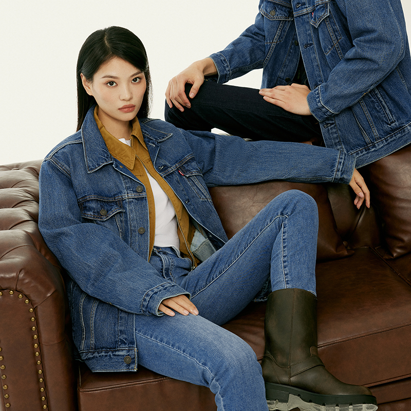 Levi's李维斯夏季新款情侣款牛仔外套潮流时尚舒适长袖夹克-图0