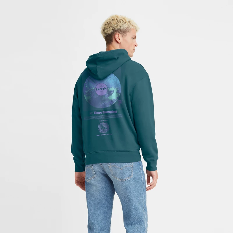 Худи с капюшоном Levi's, синие, с завязками