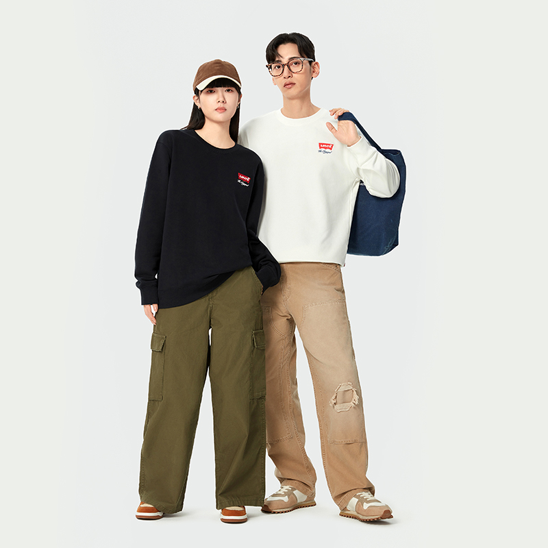 【商场同款】Levi's李维斯24夏季新款男士LOGO圆领卫衣A9219-0000-图3