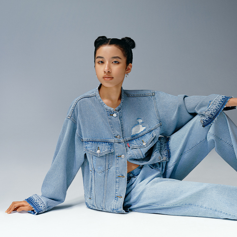 【商场同款】Levi's李维斯24夏季新款女士破洞牛仔外套001C2-0000-图0