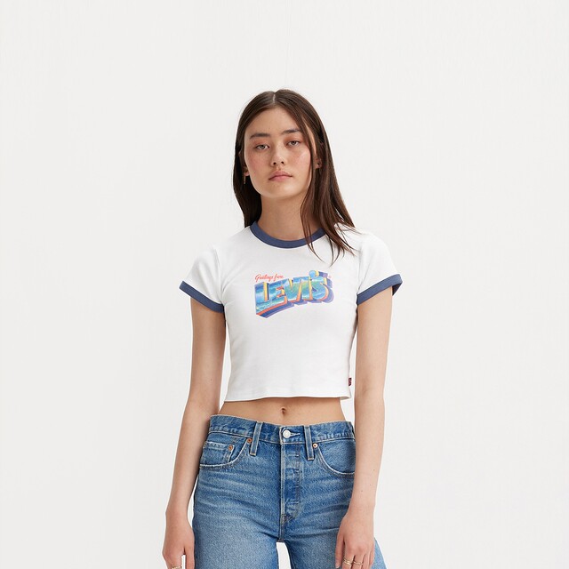 ເສື້ອຍືດແຂນສັ້ນຂອງຜູ້ຍິງ Levi's Slim Fit Knitted Short Sleeve T-Shirt