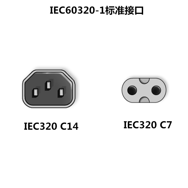 C7转C14 品字尾公插转两孔八字尾 C14转C7转换连接器电源线0.3米 - 图0