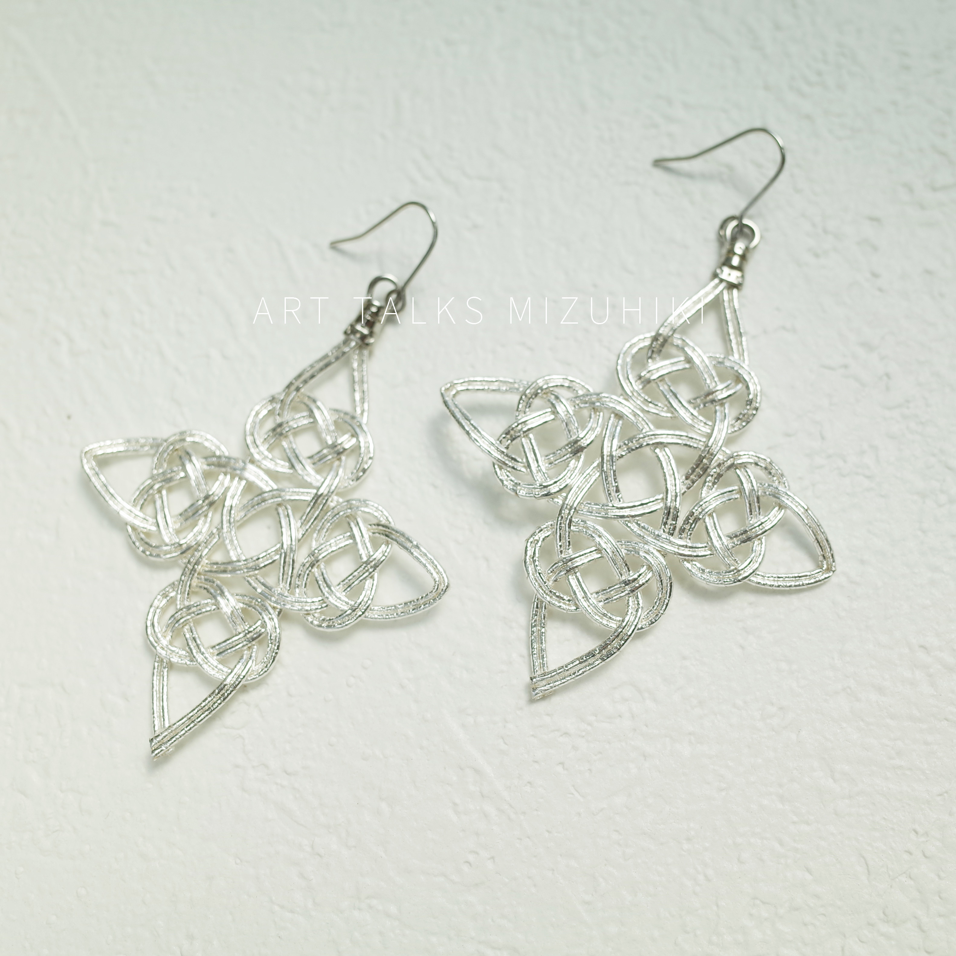 「银星」日本水引细工手工制作 原创设计 耳饰 - 图1