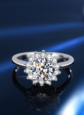 瑰匠女纯银太阳花高级饰品戒指