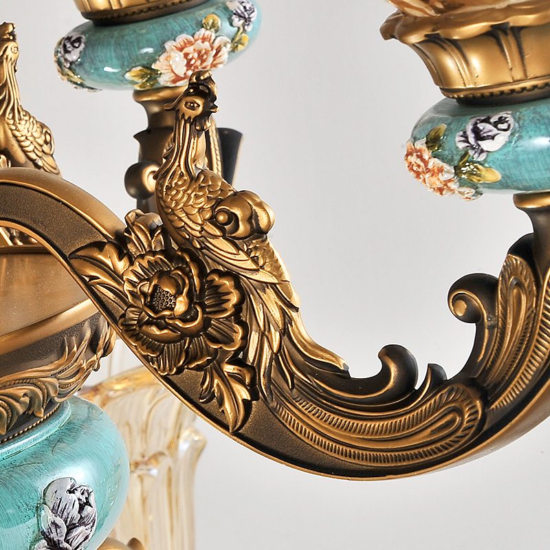 卡信之光 欧式奢华大气客厅吊灯 美式复古别墅卧室餐厅树脂水晶灯 - 图1