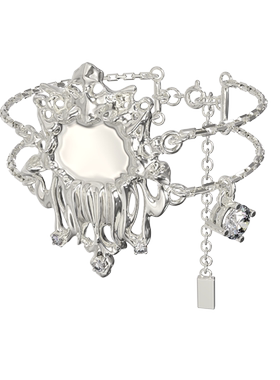 DOWNEEY 原创时尚通勤百搭暗黑潮酷镜花水月系列锆石手链情侣款