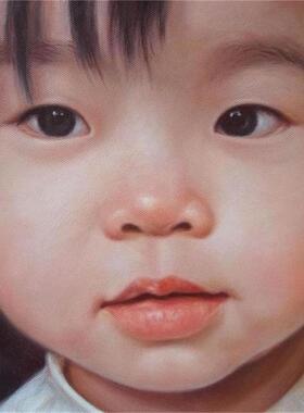 纯手绘生活照肖像油画定制