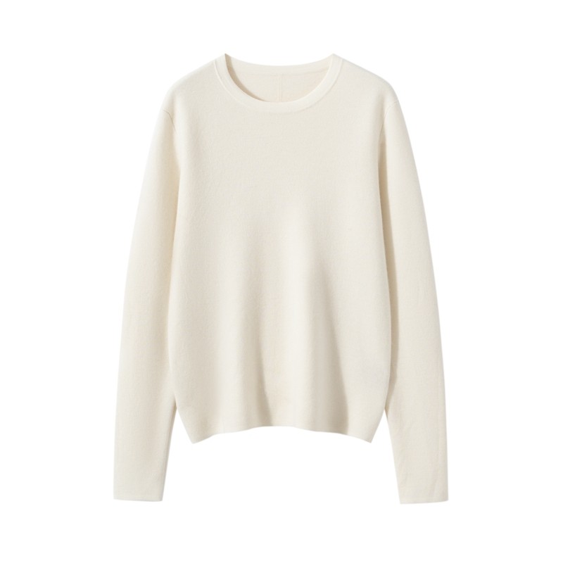 极简风山羊绒衫女圆领宽松长袖加厚百搭针织衫打底套头毛衣,淘宝优惠券,粉丝福利购,淘宝优惠卷