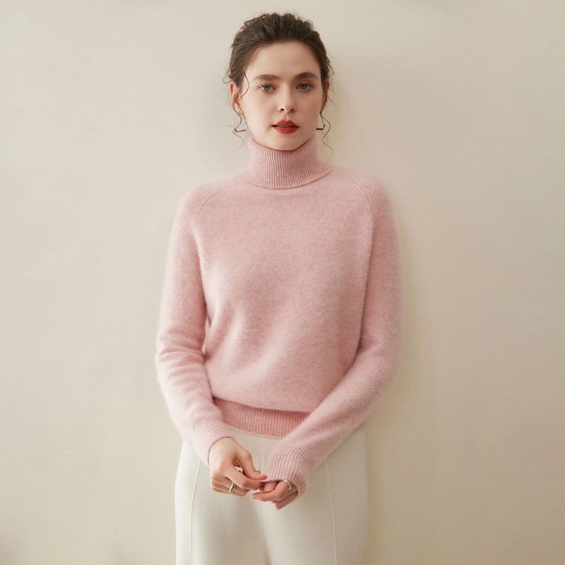 小山羊绒衫女高领插肩袖加厚套头毛衣通勤简约针织衫打底,淘宝优惠券,粉丝福利购,淘宝优惠卷