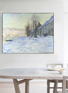 雪雀莫奈油画风景欧式样板房