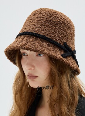 Amy韩国官网代购26秋冬Brown hat Colette Hat好看的渔夫帽子