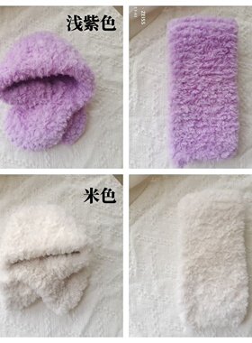 纯手工针织仿水貂绒仿皮草围巾diy冬季加厚简约儿童护颈毛领围脖