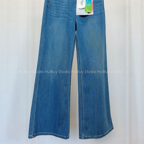 【会buy实拍】版型好秋季四面弹力阔腿微喇牛仔裤宽松显瘦显腿长 - 图1