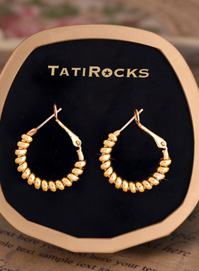 丹麦【设计师】Tatirocks复古线圈圆满耳钉高级感轻奢女独特耳环