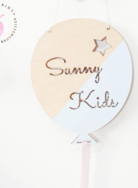sunnykids儿童房ins宝宝名字牌定制气球小鹿造型发夹装饰挂牌