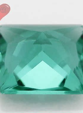 浅绿色玻璃裸石正方形散珠戒面