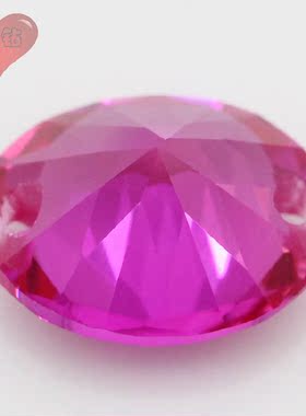 椭圆形3#红刚玉双孔戒面裸石 带孔蛋形3号合成人造玫红宝石首饰品