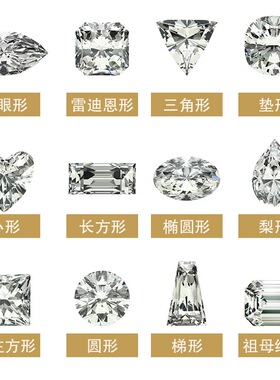 美国裸石白金戒指莫桑钻定制