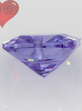 蓝色正方倒角锆石边线中间单孔