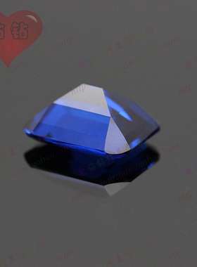 祖母绿形切割合成蓝宝石裸石裸钻 113#长方形倒角蓝尖晶石戒面DIY