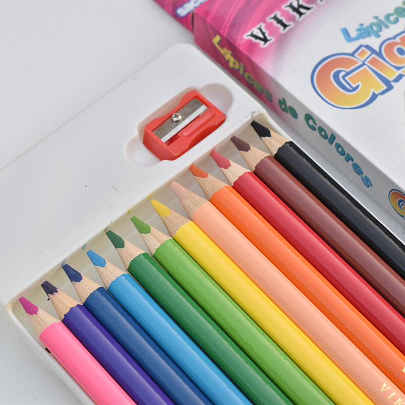 大粗三角杆彩色铅笔12色幼儿易握儿童涂鸦绘画画笔品牌加粗彩铅 - 图0