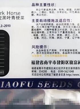 晓富黑马杂交黑叶青梗菜蔬菜种子四季播耐热矮脚苏州青种孑口感好