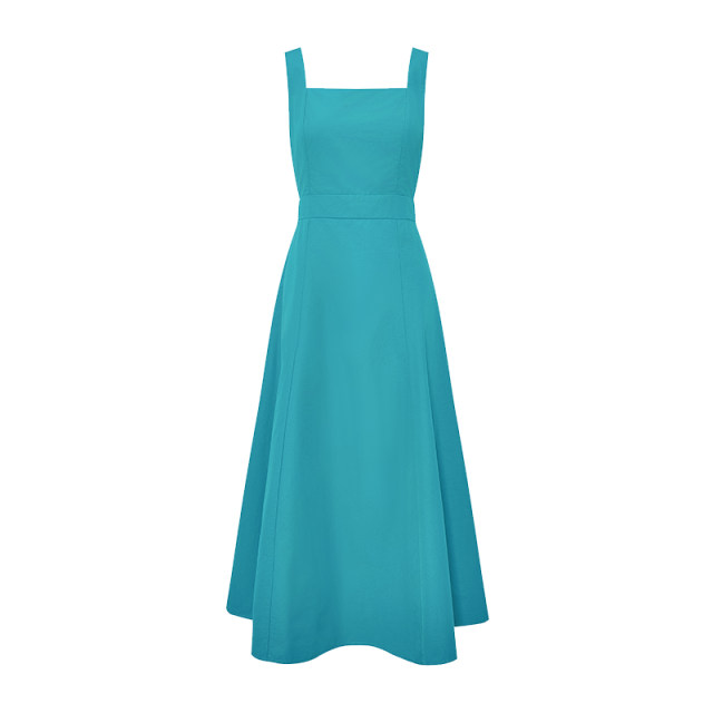 Summer strapless sleeveless square neck dress