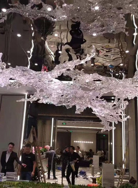 酒店宾馆会所透明水花艺术吊饰