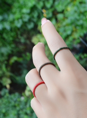 金刚结情侣编织新中式红绳戒指女