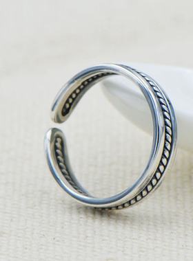 日韩风原创手工麻花表白情侣对戒